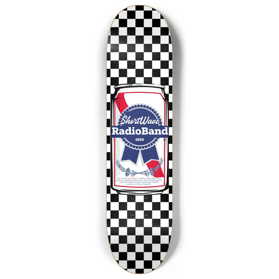 ShortWave RadioBand - Beer Can - 8" Skate Deck